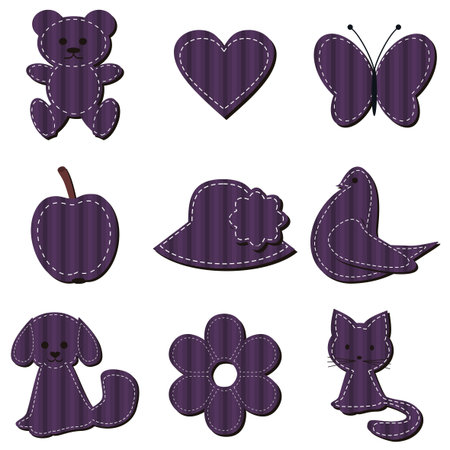 scrapbook set with different objectsのイラスト素材