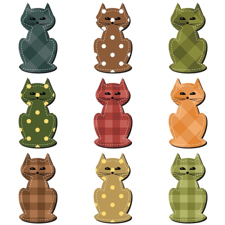 nice scrapbook cats on whiteのイラスト素材