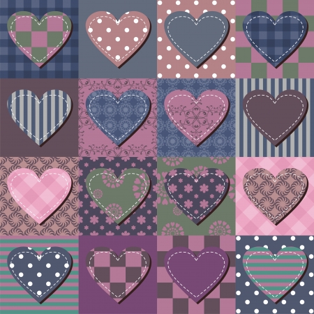 patchwork background with different patternsのイラスト素材