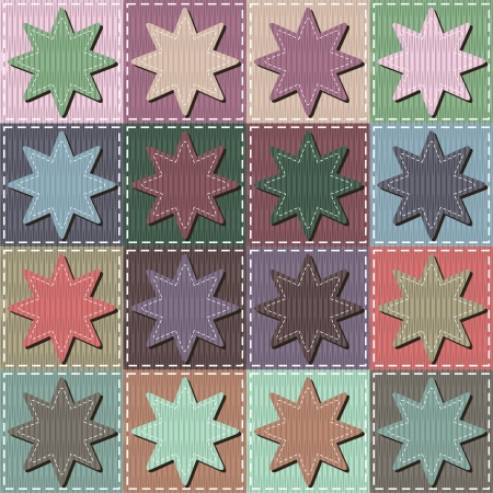 patchwork background with starsのイラスト素材