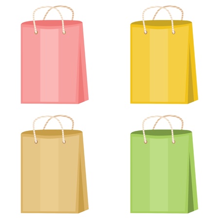 empty paper bags on whiteのイラスト素材