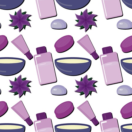 seamless background with spa objectsのイラスト素材