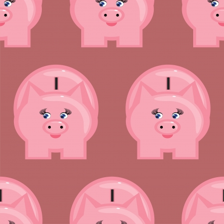 seamless background with piggy bankのイラスト素材