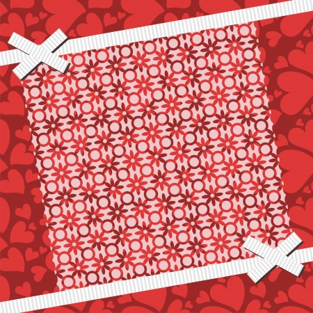 frame with hearts nad laceのイラスト素材