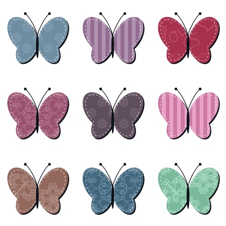 scrapbook butterflies on white backgroundのイラスト素材