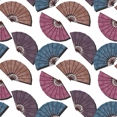 seamless background with fansのイラスト素材