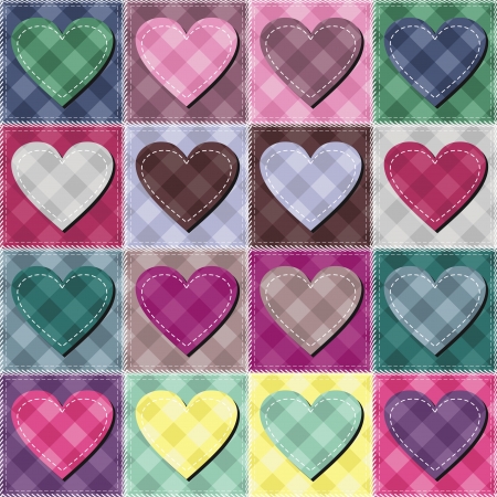 patchwork background with different patternsのイラスト素材
