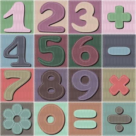 patchwork background with numbersのイラスト素材