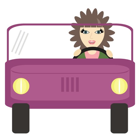 nice girl driverのイラスト素材