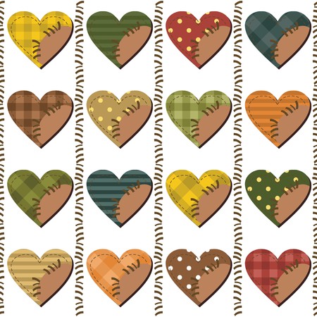 set with scrapbook heartsのイラスト素材