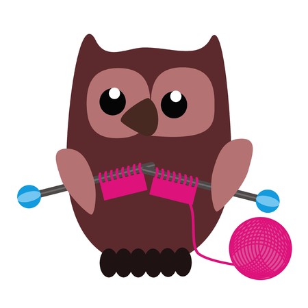 nice owl knittingのイラスト素材