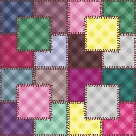 patchwork background with different patternsのイラスト素材