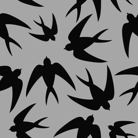 seamless background with swallowsのイラスト素材