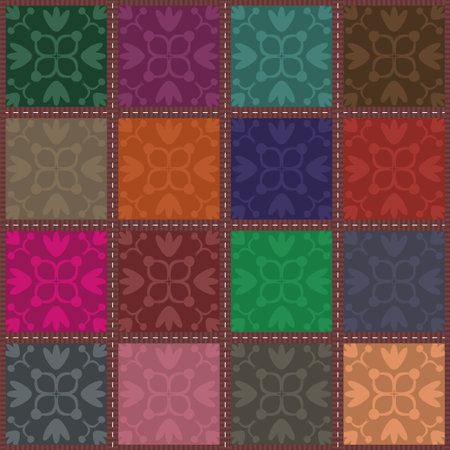 patchwork background with different patternsのイラスト素材
