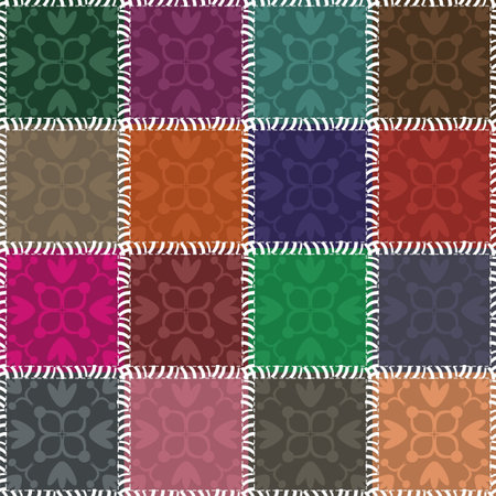 patchwork background with different patternsのイラスト素材