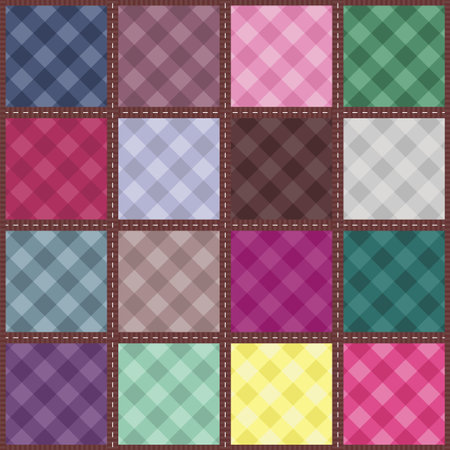 Patchwork background with different patternsのイラスト素材