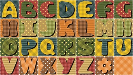 Patchwork background with different seamless patterns designのイラスト素材