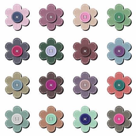 scrapbook flowers on white backgroundのイラスト素材