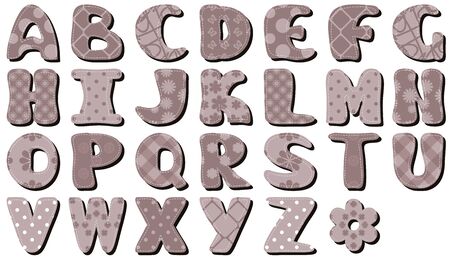 Scrapbook alphabet on whiteのイラスト素材