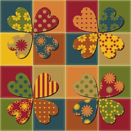 patchwork background with different patterns illustrationのイラスト素材