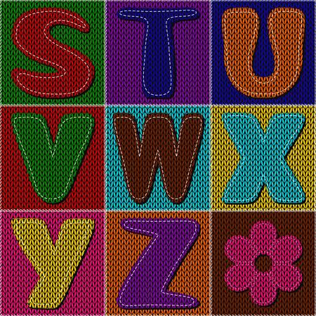 patchwork background with alphabetのイラスト素材