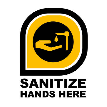 sanitize hand icon on white backgroundのイラスト素材