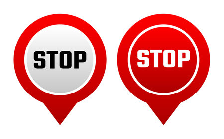 stop sign on white background. Vector icon.のイラスト素材