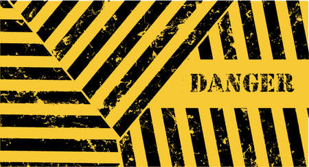 warning sign with black stripes on yellow background.のイラスト素材
