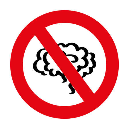 brain sign on white backgroundのイラスト素材