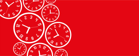 background with round wall clocks.