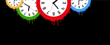 background with round wall clocks.のイラスト素材