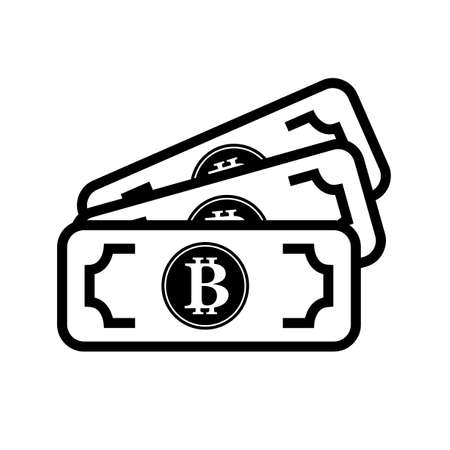 bitcoin icon on white backgroundのイラスト素材