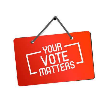 your vote matters sign on white backgroundのイラスト素材