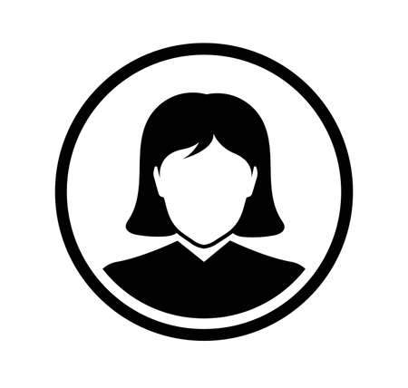 woman icon on white backgroundのイラスト素材