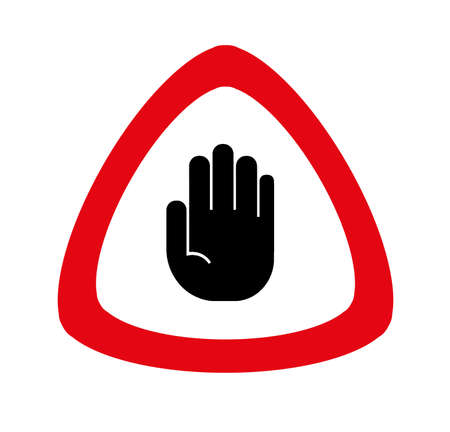 hand stop sign on white background. Vector icon.のイラスト素材