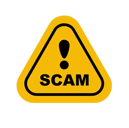 scam sign on white backgroundのイラスト素材