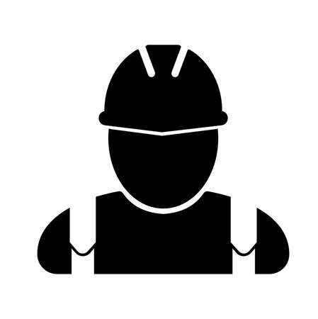 worker icon on white backgroundのイラスト素材