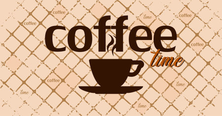 Coffee time. Cool font and creative background.のイラスト素材