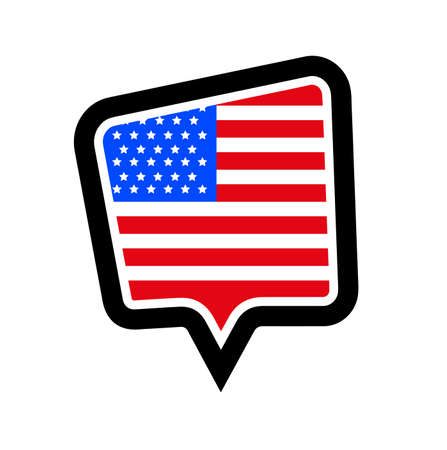 american flag button vectorのイラスト素材