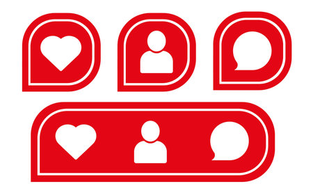 red social media icon vector