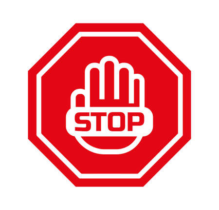 stop sign on white background. Vector icon.のイラスト素材