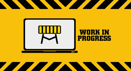 Website is under construction on warning sign.