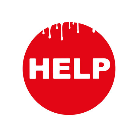 help sign on white background