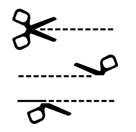 cuting scissors icon on white backgroundのイラスト素材