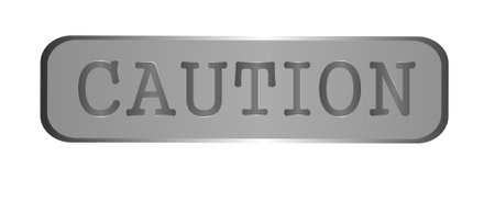 caution sign on white background