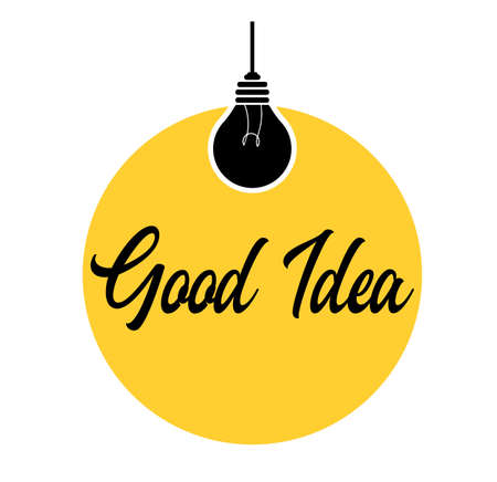 good idea text on yellow backgroundのイラスト素材