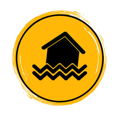 flood sign on white backgroundのイラスト素材