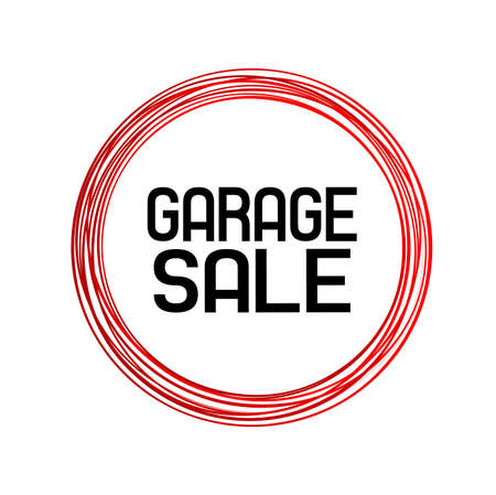 red garage sale vector signのイラスト素材