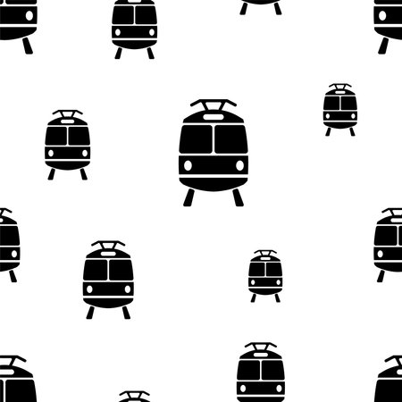 seamless pattern with train iconのイラスト素材