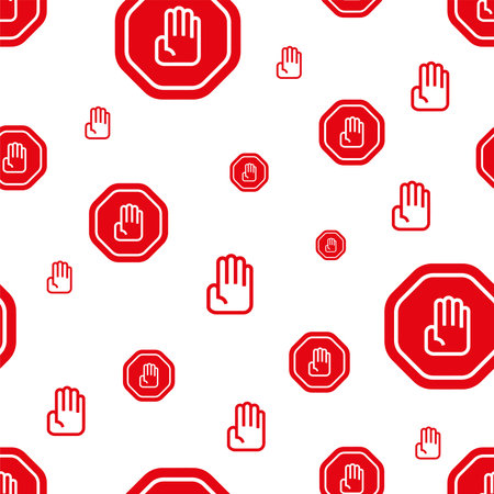 seamless pattern with stop iconのイラスト素材